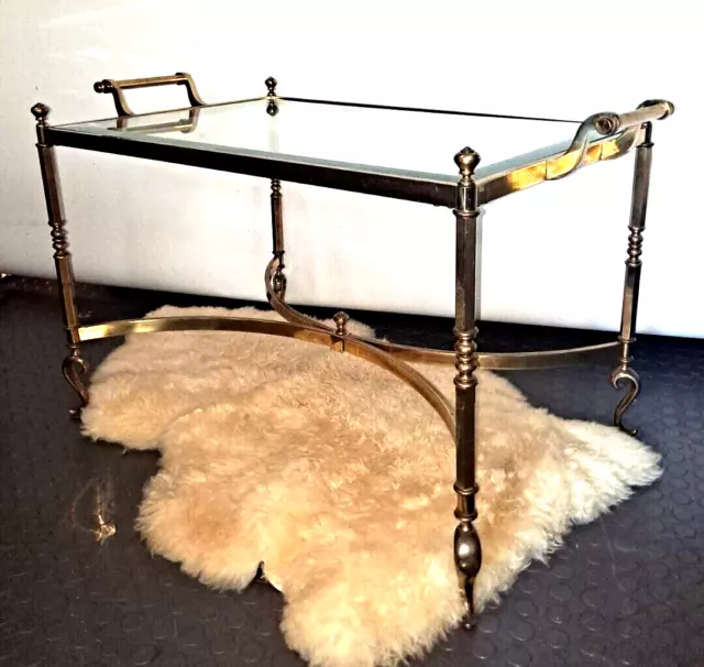 Brass & Glass Top Regency Style Coffee Cocktail butler Table LaBarge style Brass & Glass Top Regency Style Coffee Cocktail butler Table LaBarge style