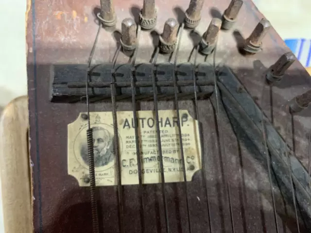 Vintage 1890s Zimmermann Co. Autoharp we strings (22352)