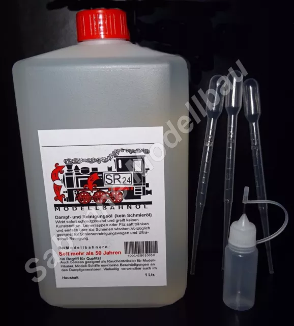 SR 24 1000ml Aceite Vapor y Limpieza Modelo de Aceite Ferroviario + 3 Pipetas + Botella de Agujas