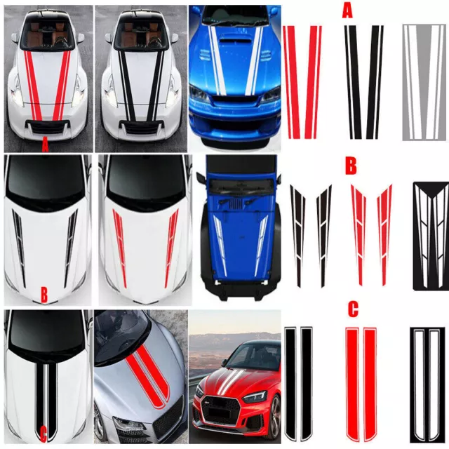 Racing Hood Stripes Decal Vinyl Stickers for Car SUV Truck Universal Fit