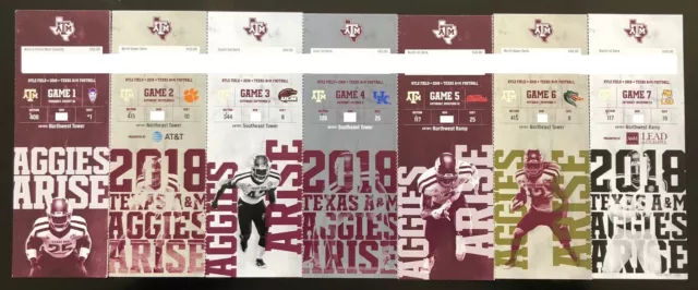 2018 Texas A&M AM Aggies Football Collectible Ticket Stub - Choose Any Home Game
