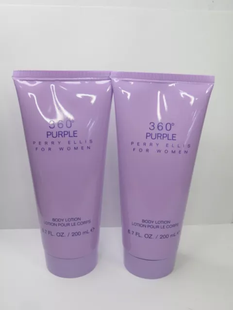 Perry Ellis For Women 360 Purple Body Lotion 6.7 Oz (Lot Of 2)