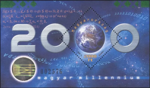 Hungary 2000 Millennium/Globe/Mathematics/Holograph/Hologram 1v m/s (n45176)