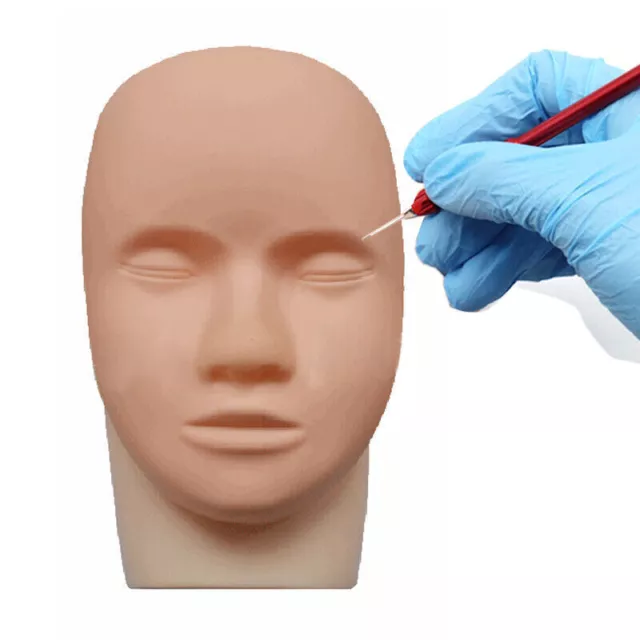 Silicone Mannequin Face Head 5D Skin Tattoo Practice Skin Eyebrow Lip Training