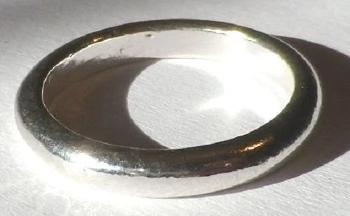 Bague Alliance Rétro Couleur Argent - Taille 58 - Occasion - Bijou Vintage Sans Marque