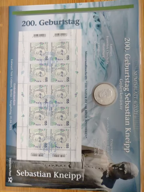 BRD Numisblatt 4/2021 incl. 20 € Silbermünze - 200. Geburtstag Sebastian Kneipp