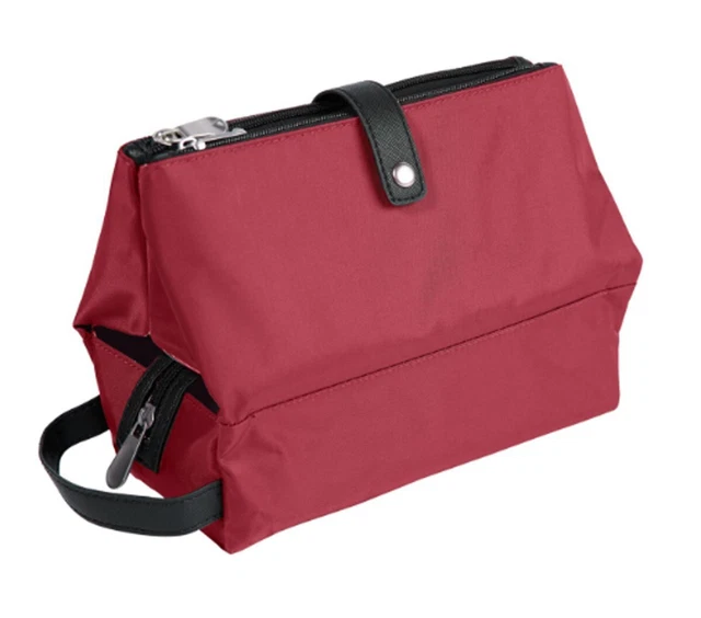 Samantha Brown 3 Compartment Travel Organizer Bag Red Burgundy 2