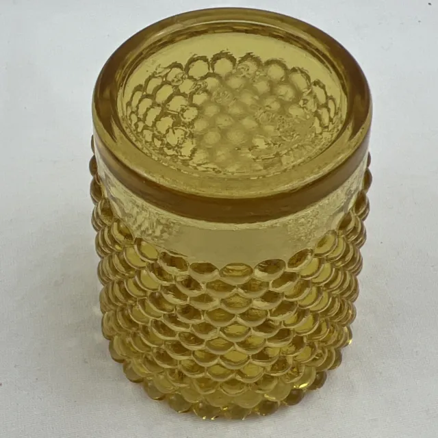 Amber Glass Hobnail Tea Light Votive Cup Candle 2.5" Toothpick Holder  USA Made 3
