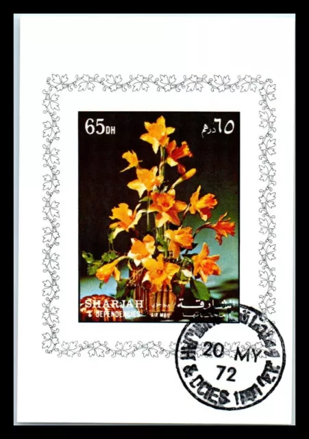 1972 SHARJAH / UAE Souvenir MINI Sheet - Flowers "1" P1