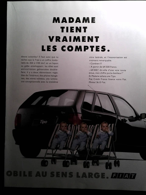 1992 Fiat Tipo Original Paper Advertising Advert