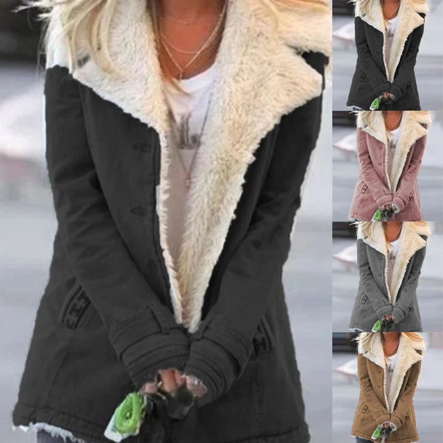 Trenchcoat Jacke Mantel Tops Kunstpelz Langarm Oberbekleidung Parka Warm