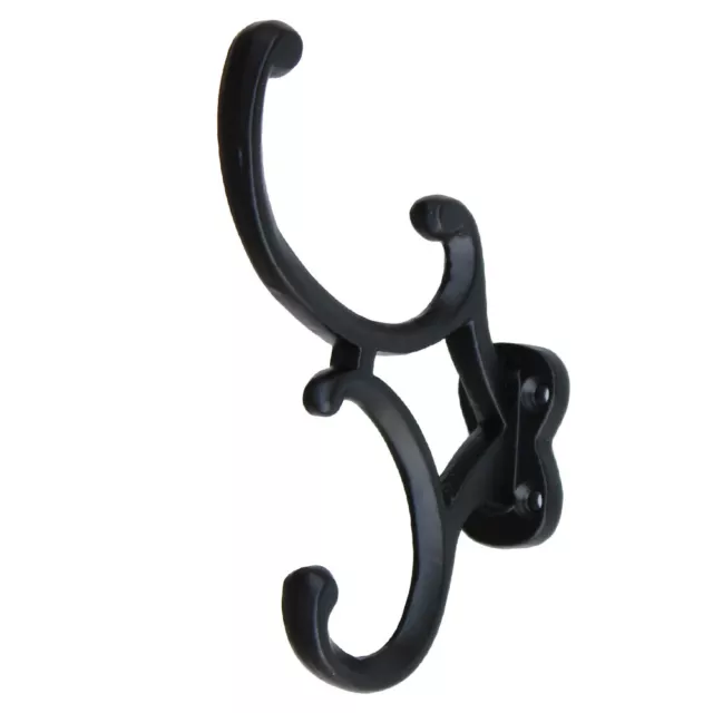 Tortuga Cap & Jacket Double Wall Hook |  Forged Iron Decorative Vintage Style