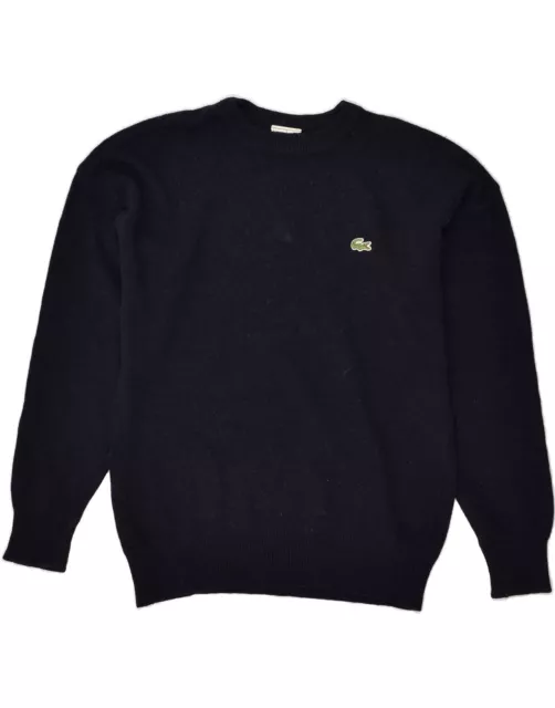 LACOSTE Mens Crew Neck Jumper Sweater Size 3 Small Navy Blue Wool AR12