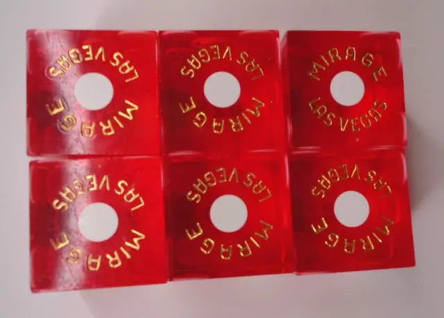 Six MIRAGE Las Vegas Casino Numbered Dice Lot  R6A