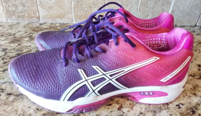 Asics Womens Gel-Solution 6 Tennis Shoes Purple Pink E450J Lace Up Sz 8.5 US E6