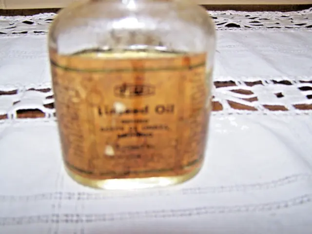 Very Old Bottle of Weber Linseed Oil-2.5ozs and 2/3 full-F. Weber Co., Phila.