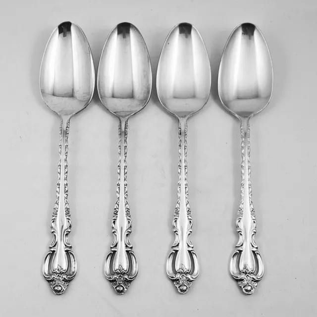 International Silver Company Place Soup Spoons Countess Silverplate Pierced 4Pcs