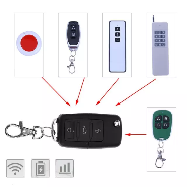 5pcs 3 Key Universal 433MHz Copy Cloning Remote Control 2