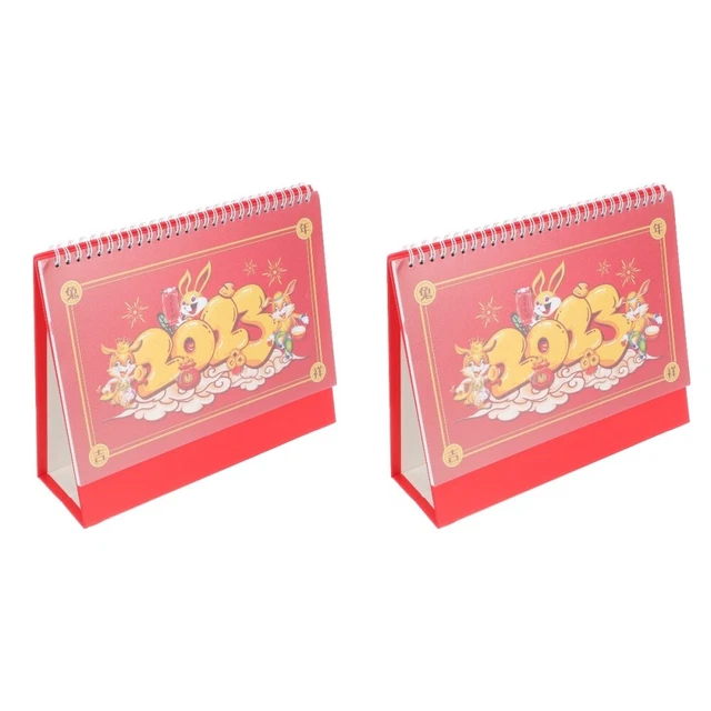 Set of 2 Monatskalender Decoraciones Para Sala Casa Geschenke Schreibtisch Hase