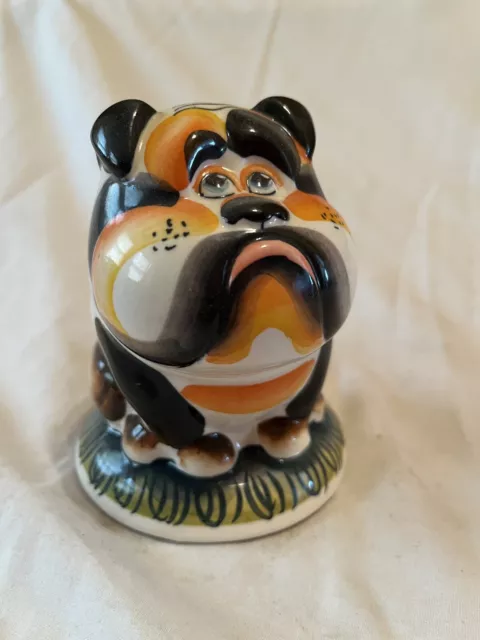 Bulldog Penny Box - Russian Mayolika Porcelain (933)