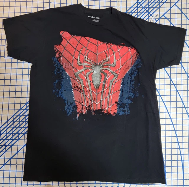 The Amazing Spiderman 2 Movie Promo Men's Size XL Black Huge Graphic T Shirt