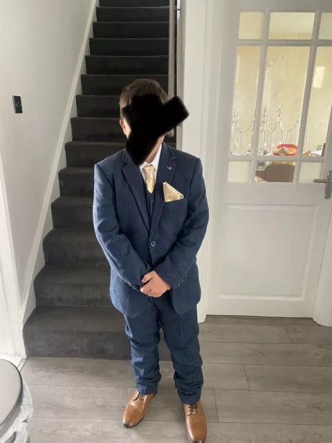 3X ,  3 Piece Boys Premiun Wool Cavani Suits , Used Once For Our Wedding.