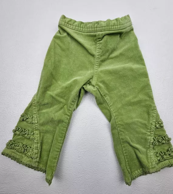 Vintage The Childrens Place Stretch Baby Girls Size 12m Green Corduroy Pants