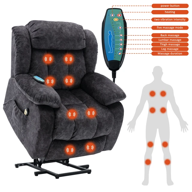 Silla reclinable elevadora de masaje eléctrico con calor