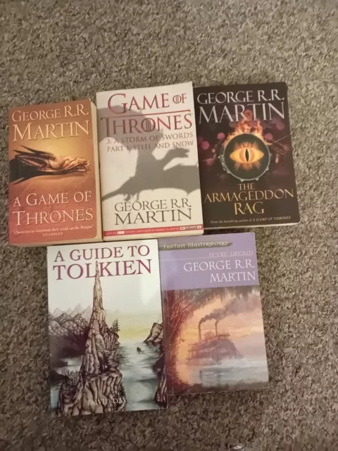 Game Of Thrones, Guide To Tolkien Plus 2 George R R Martin Books