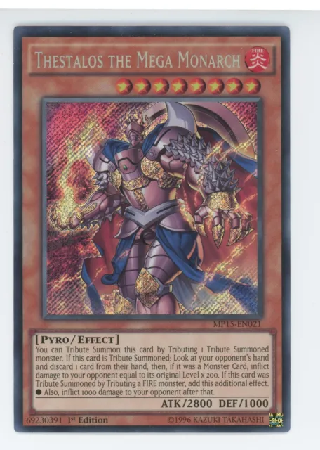 Yugioh Thestalos The Mega Monarch MP15-EN021 1st Edition Secret Rare NM