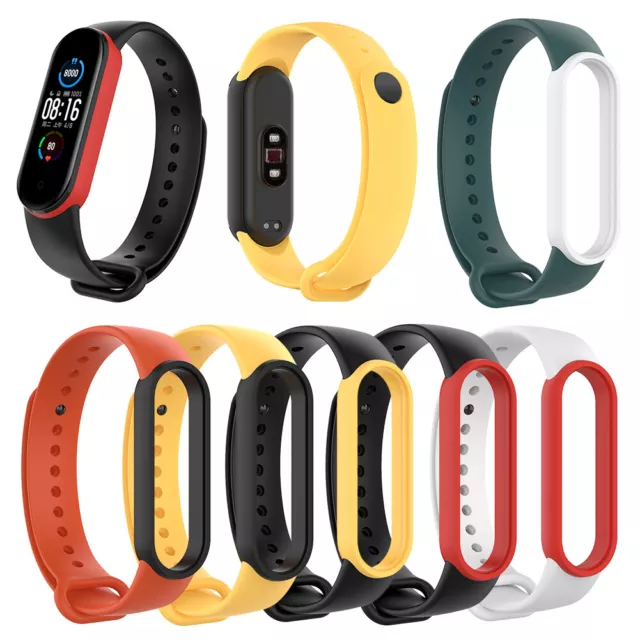 For Xiaomi Mi Smart Band 5 5 NFC Strap Replacement Dual Color Silicone Bracelets 3