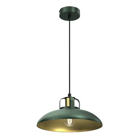 Euluna Pendelleuchte Felix Deckenlampe Hängeleuchte Lampe E27 grün gold 1-flmg