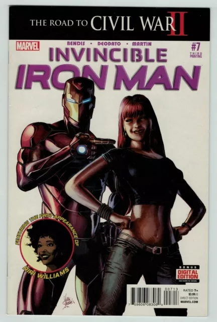 Invincible Iron Man 7 3rd print 1st cameo appearance Riri Williams Marvel 2016