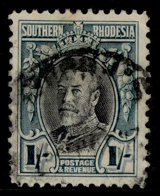 SOUTHERN RHODESIA GV SG23a, 1s black & greenish blue, FINE USED Cat £50 PERF 11½