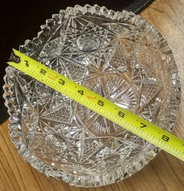 Antique brilliant cut glass crystal ABP fruit Bowl suspected Libbey crystal 12