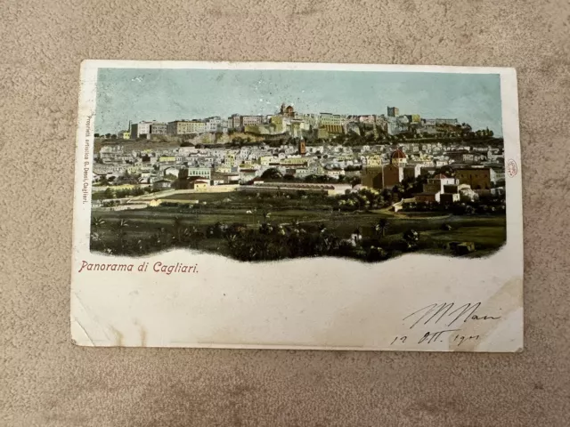 Cartolina Panorama Di Cagliari Viaggiata 1901 Bf