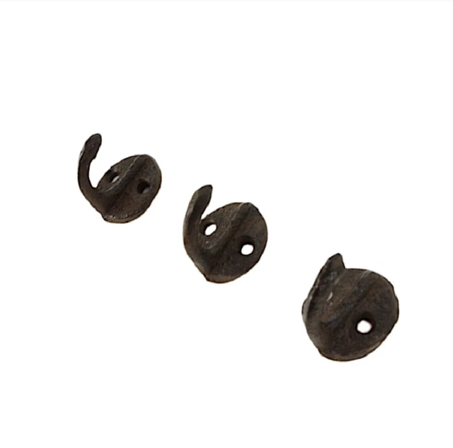 3 Small Antique Wall Hook, Hook, Coat Hooks Three Cast Iron Hook