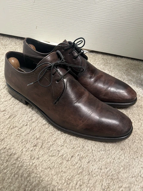 John Varvatos Brown Leather Lace Up Dress Shoes Mens Size 8‎ M John Varvatos Stanton Derby Oxfords: Hand-dyed Italian  main image 4