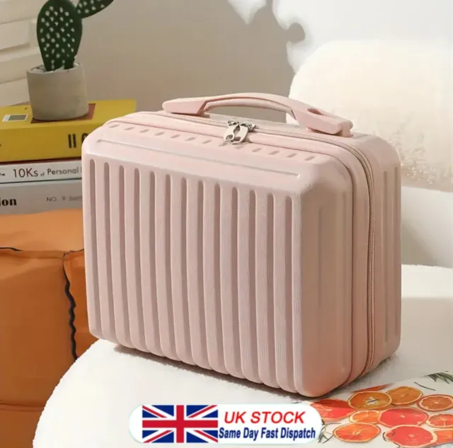 Small Hand Luggage Vanity Case Hard Shell Cosmetic Case Travel Organizer
