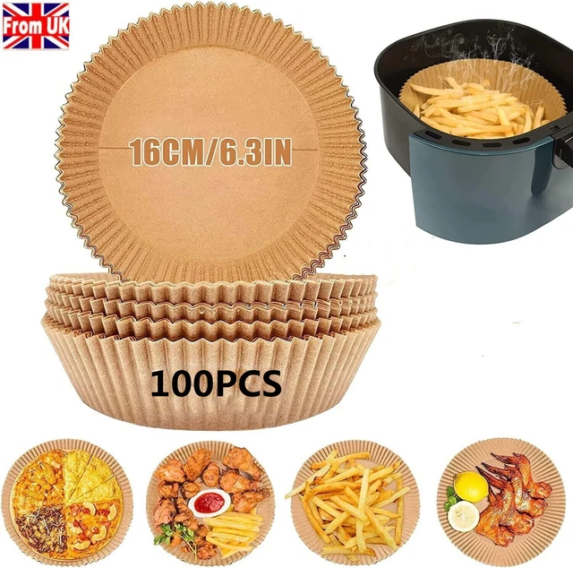 100 Pezzi 18cm Rotonda Carta Pergamena Anti-Aderente Carta Forno per Friggitrice ad Aria Foglio