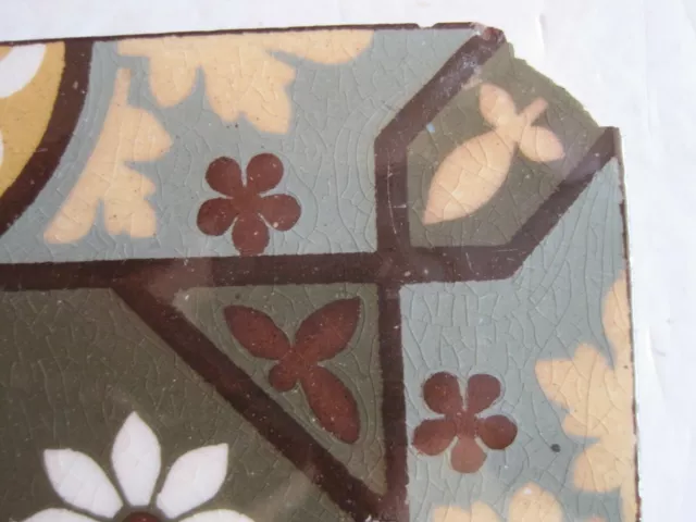 Antique Victorian Multi-Coloured Aesthetic Design Wall Tile 2