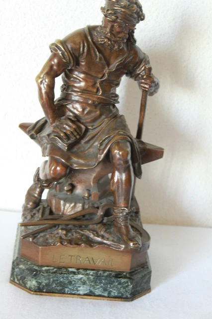 CHARLES AUGUSTE LEBOURG (18291906) ''Le Travail'' Sculpture Bronze EUR