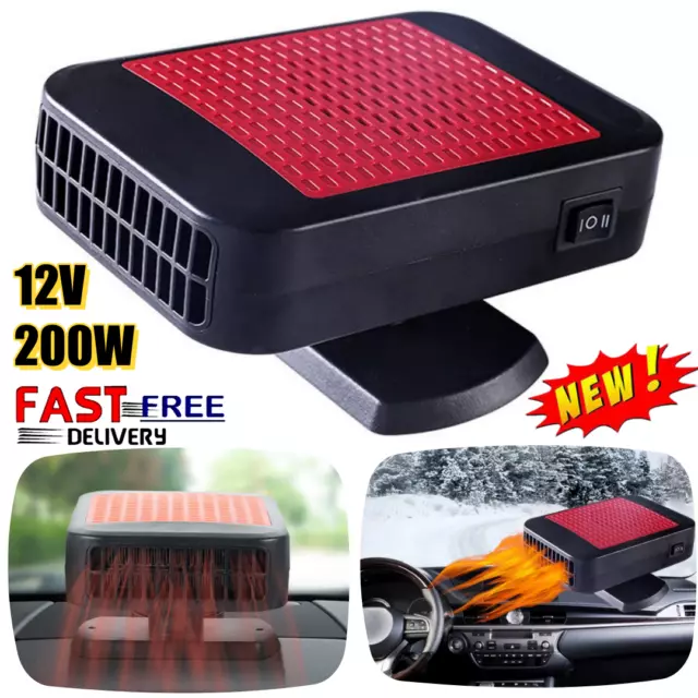 12V 200W Portable Electric Car Heater Heating Fan Defogger Defroster Demister