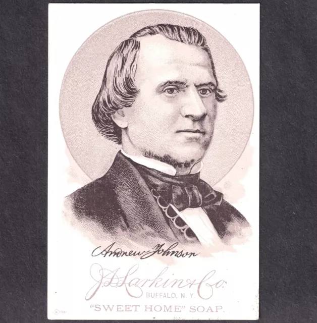 Andrew Johnson 1885 H603 J.D. Larkin & Co Sweet Home Soap Presidents Trade Card 2