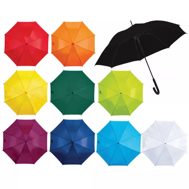 40" Black Automatic Windproof Umbrella Mens Umbrella Auto 10 Various Colours