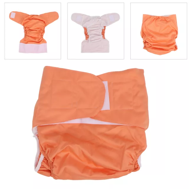 (Orange)Adult Cloth Diaper Cover For Incontinence Reusable Large Washable Adult