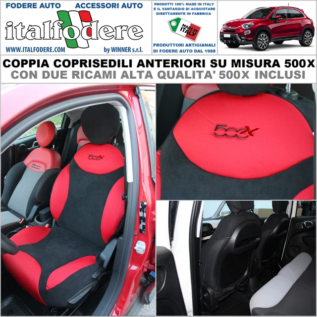COPPIA COPRISEDILI Fiat 500 SU MISURA Fodere Foderine ANTERIORI Tessuto Cordura - Foto 2