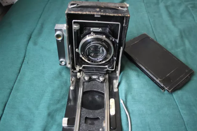 Antique Vtg Zeiss Ikon Folding camera with sheet film back,8X11 cm