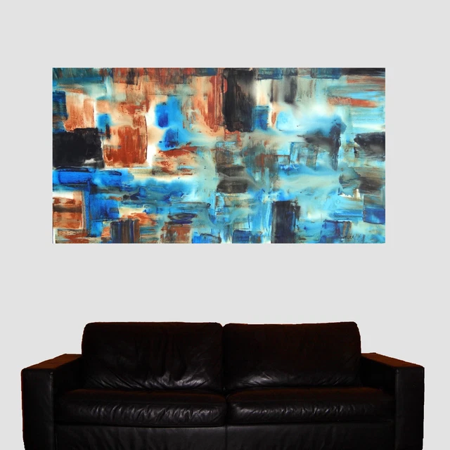 Aquarell Seetang Leinwand Bild 40x40cm - Maritime Wanddekoration Für Wohnzimmer Küche