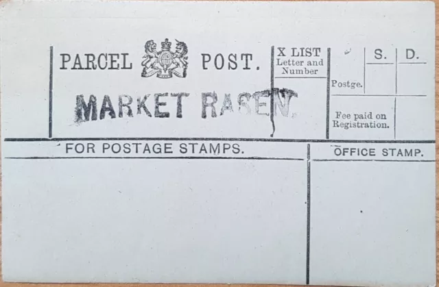 GB MARKET RASEN Parcel Post label unposted c1910 Lincolnshire postal history